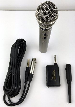 Hisonic HS309W Portable Wireless and Wired 2 in 1 Microphone with Echo for Home and Stage Use