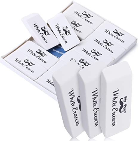 Mr. Pen- Erasers, Pencil Eraser, 12 Pack, White Erasers, Eraser, Erasers for Drawing, Eraser Pencil, Pencil Erasers, Erasers for Kids, Art Erasers for Drawing, Artist Eraser, White Eraser, Art Eraser