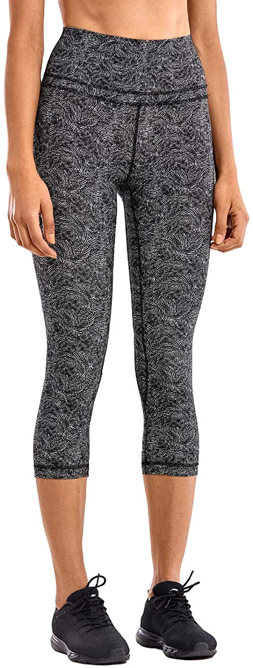 CRZ YOGA Women's High Waist Crop Capri Leggings Workout Pants Naked Feeling -19 Inches