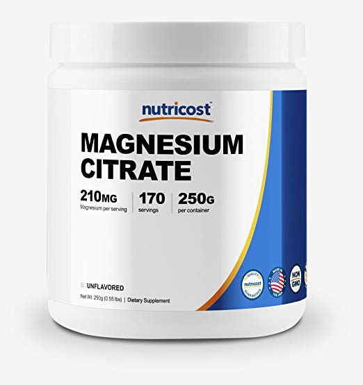 Nutricost Magnesium Citrate Powder (250 Grams) (Unflavored)