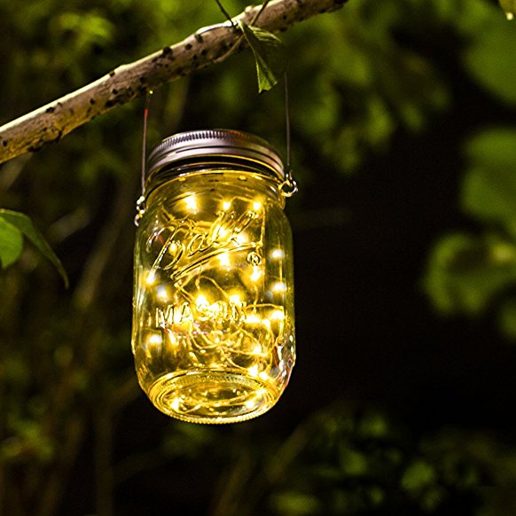 Solar Lights For Garden - Mason Jar Lights Waterproof Fairy Lights Garden Indoor/Outside String Lights For Garden, Fence, Patio, Yard, Walkway, Driveway, Stairs,Christmas Decorations (Warm White)