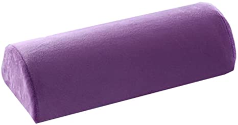SKYZONAL Memory Foam Bolster Pillow for Neck Back Lumbar Spine Knee Pain Relief Pillow Support Half-Moon (Purple)