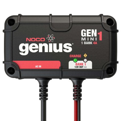 NOCO Genius GENM1 4 Amp 1-Bank Waterproof Smart On-Board Battery Charger