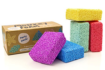 Monkey Foam - 5 Giant Blocks in 5 Great Colors - Perfect for Creative Play