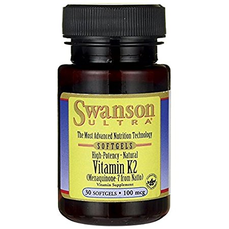 Swanson Natural Vitamin K-2 (Menaquinone-7 from Natto) 100 mcg 30 Sgels