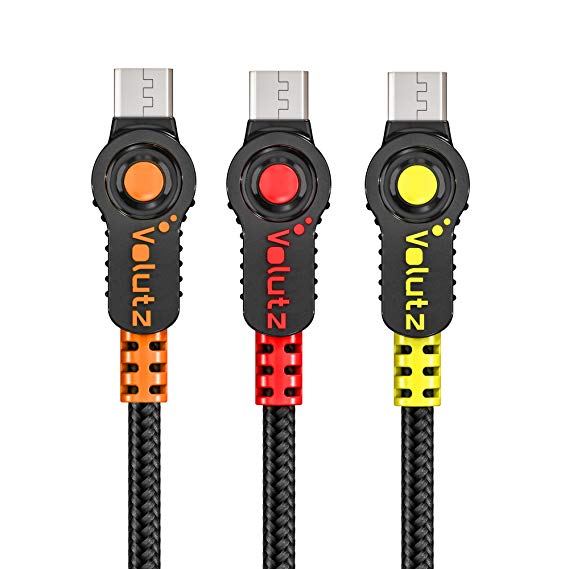 Volutz Micro USB Cable 3-Pack (3 x 3.3ft), Quick Charge and Sync, Nylon-Jacketed & Durable, Charging Cable for Android Devices, Samsung, Huawei, HTC, Sony and More - Equilibrium Series