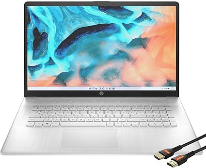 HP Laptops 17 inch Windows 11 | AMD Ryzen 5 5500U 6Core | FHD 1920x1080 IPS Display Narrow Bezel | Numeric Keyboard | Wireless-AC | Webcam | USB Type-C | HDMI Cable (32GB RAM | 1TB PCIe SSD)