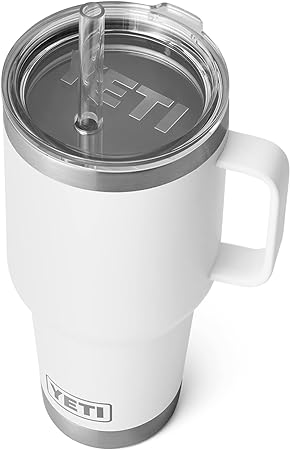 YETI Rambler 35 oz Straw Mug, Vacuum Insulated, Stainless Steel, White