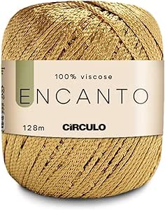 CIRCULO Encanto Yarn 100% Viscose - Luxury & Shine - Light Worsted Weight Yarn - 140 yds, 3.52 oz - Color 7577 - Gold