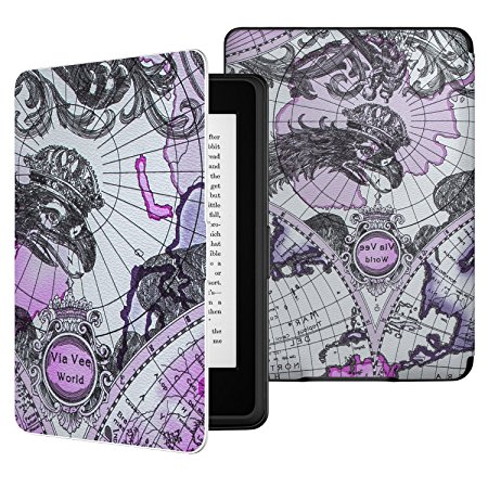 MoKo Case for Kindle Paperwhite, Premium Thinnest and Lightest PU Leather Cover with Auto Wake / Sleep for Amazon All-New Kindle Paperwhite (Fits 2012, 2013, 2015 and 2016 Versions), MAP D