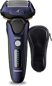 Panasonic ARC5 Electric Razor for Men with Pop-up Trimmer, Wet Dry 5-Blade Electric Shaver with Intelligent Shave Sensor and 16D Flexible Pivoting Head - ES-ALV6HA (Navy)