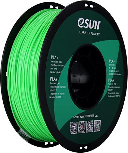 eSUN PLA Plus Filament 1.75mm, PLA Pro PLA  3D Printer Filament, Dimensional Accuracy  /- 0.03mm, 2.2 LBS (1KG) Spool 3D Printing Consumables for Most FDM 3D Printers, Peak Green