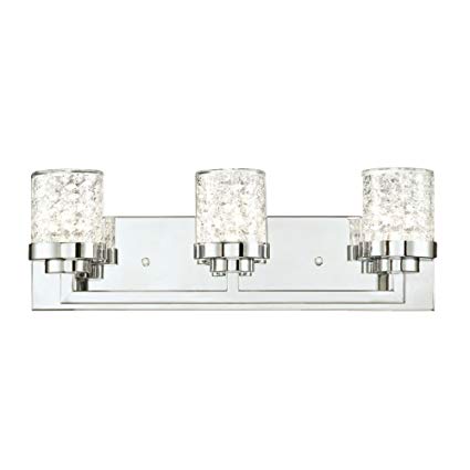 Westinghouse 6324200 Joliet Three Indoor Fixture, Chrome Finish with Floating Crystals in Clear Glass, 3 Light Wall