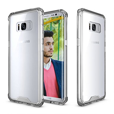 Galaxy S8 Case, OlymTek [Slim Fit] Soft TPU Corner Bumper Anti-Scratch Hard PC Back Protective Clear Case Cover for Samsung Galaxy S8 (Clear)