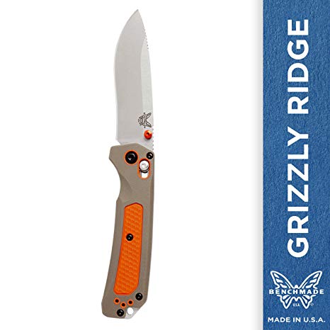 Benchmade, Grizzly Ridge 15061, EDC Hunting Knife, Drop-Point Blade, Manual Open, AXIS Locking Mechanism, Made in USA