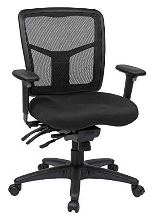 Office Star ProGrid Back Managers Chair with 2-Way Adjustable Arms and Dual Function Control and Seat Slider