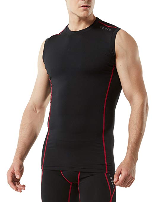 Tesla Mens R Neck Sleeveless Muscle Tank Dry Compression Baselayer MUA05/MUA75/R15