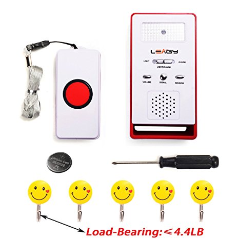LEAGY Wireless Paging System Remote Call Button Nurse Call System Caregiver Pager, Home Alarm & Calling Device Disabled & Waking up Device & Calling Device Elderly& Care Device Pregnant Women