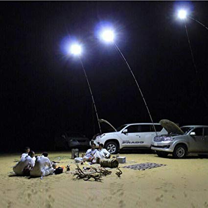 12V Telescopic LED Fishing Rod Outdoor Lantern Camping Lamp Lights White with IR Remote 4M Rod