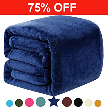 Fleece King Blanket 330 GSM Super Soft Warm Extra Silky Lightweight Bed Blanket, Couch Blanket, Travelling and Camping Blanket (Royal)