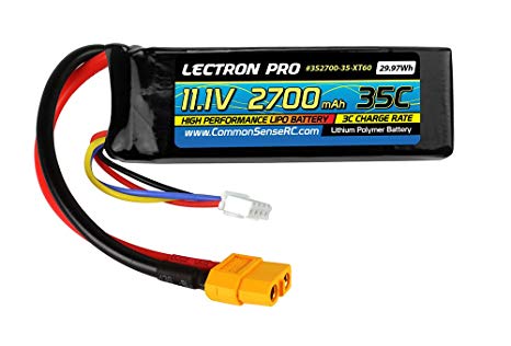 Lectron Pro 11.1 volt - 2700mAh 35C Lipo Battery for DJI Phantom with XT60 Connector