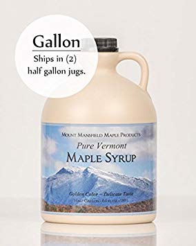 Mansfield Maple Pure Vermont Maple Syrup in Plastic Jug Dark Robust (Vermont B) Gallon (Ships as 2 Half Gallons)