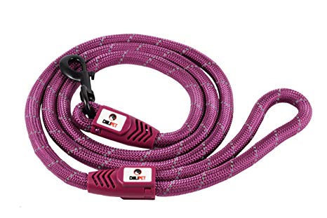 Comfortable & Shock Absorbing 6ft Dog Rope Leash with Soft Hand Loop Great for Walking Running Hiking Climbing & Training Leash with Safety Reflective Stitching For Dogs Weight between 20-140  lbs