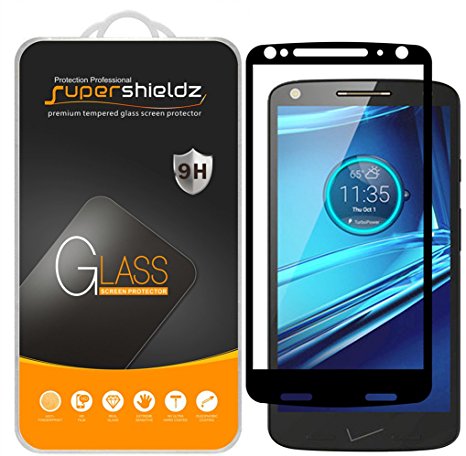 [2-Pack] Supershieldz for Motorola "Droid Turbo 2" Tempered Glass Screen Protector, [Full Screen Coverage] Anti-Scratch, Bubble Free, Lifetime Replacement Warranty (Black)