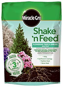 Scotts Miracle Gro 3002410 Shake 'N Feed Flowering Tree & Shrub Plant Food, 8-Lbs, Covers 240-Sq. Ft. - Quantity 4