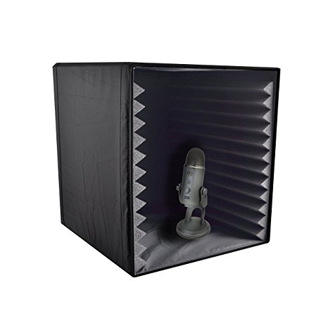 Pyle Audio PSIB27 Sound Recording Booth Box, Studio Soundproofing Foam Shield Isolation Filter Cube