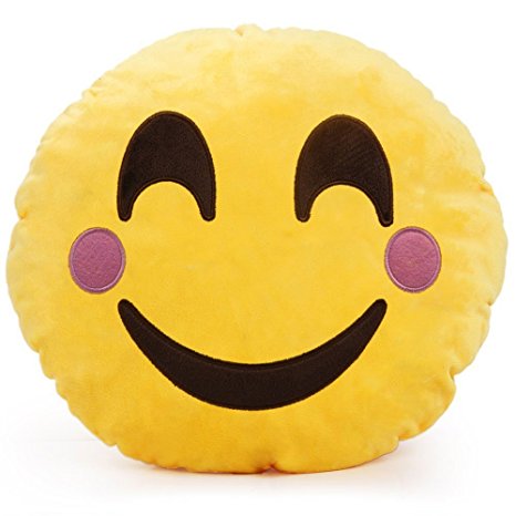 YINGGG Cute Emoji Plush Pillow Round Cushion Toy Gift for Friends/Children (Cute)