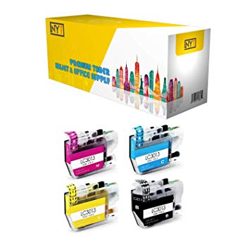 New York Toner New Compatible 4 Pack LC3013 BK C M Y High Yield Inkjet for Brother MFC-J690DW MFC-J895DW MFC-J491DW MFC-J497DW - Black Cyan Magenta Yellow
