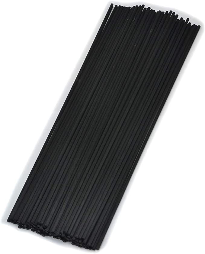 Simoutal 100pcs Fiber Reed Diffuser Sticks for DIY Essential Oil Aroma Diffuser Sets Black 10"