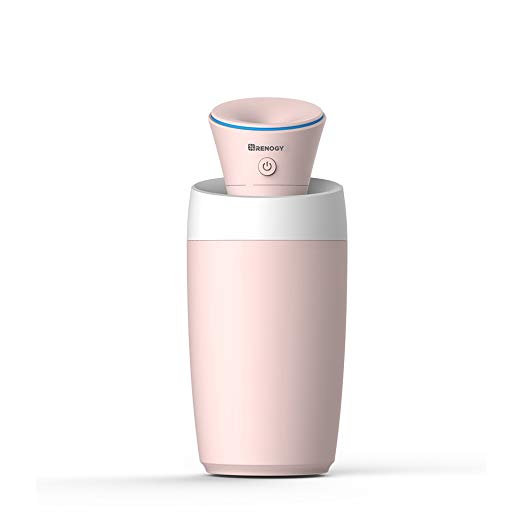 Renogy Mini Humidifier Portable Small Light with USB Cold Mist Silent Safe Automatic Shutoff Easy to Clean for Bedroom Baby Room Office Car Yoga Spa