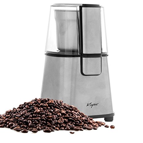 Keyton Electric Coffee Bean Grinder, Silver, 60 grams