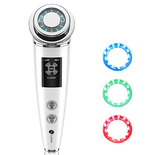 Facial Care Device, Hand-held Face Care Machine Ion Therapy LED Machine, EMS Skin Care Therapy Wand for Firming, Face Massage and Absorption