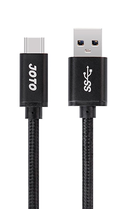 USB Type C Cable, JOTO USB-C 3.1 Type-C to USB 3.0 Type A Charging Data Cable [Heavy Duty Nylon Braided] for New MacBook, Chromebook Pixel, Nexus 5X 6P, all other Type-C Devices (Black, 3.3ft/1M)
