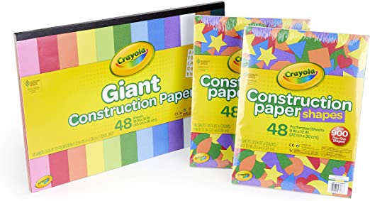 Crayola 99-0553 Bulk Construction Paper Set, Back To School Supplies, Shapes & Stencils, 144 Construction Paper Sheets