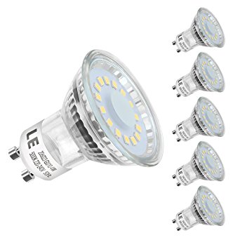 LE 5 Pack GU10 LED Light Bulbs, 50W Halogen Bulbs Equivalent, MR16 4W, 350lm, Daylight White, 5000K, 120° Beam Angle, Recessed Lighting, Track Lighting