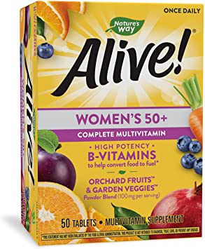 Nature’s Way Alive! Women’s 50  Complete Multivitamin, High Potency B-Vitamins, 50 Tablets