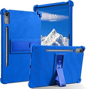 DUEDUE for Lenovo Tab P12 Case, Xiaoxin Pad Pro 2023 Case, Heavy Duty Soft Flexible TPU Tablet Case with Adjustable Stand Cover for Lenovo Tab P12 12.7 Inch Tablet Blue