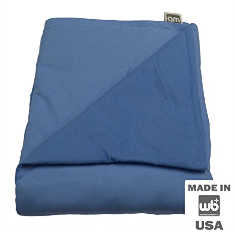 WEIGHTED BLANKETS PLUS LLC - ADULT LARGE WEIGHTED BLANKET - LIGHT BLUE - COTTON/FLANNEL (72"L x 42"W) 16lb MEDIUM PRESSURE