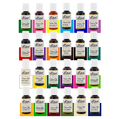 Global Sugar Art, Master Premium Food Coloring Gel Kit, Twenty Four Colors 3/4 Ounce by Chef Alan