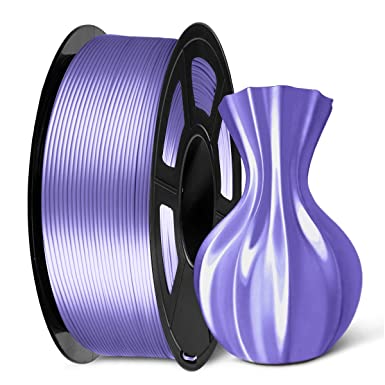 SUNLU PLA Silk Purple Filament 1.75mm 3D Printer Filament, 1KG 2.2 LBS Spool 3D Printing Material, Shiny Metallic PLA Silk Filament