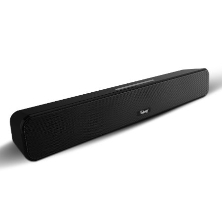 5ive 18''Wireless 2.0 Channel Stereo Sound Bar Bluetooth 4.0 Speakers/Soundbar,12W Enhanced Bass Powerful Home TV Sound Bar,Support Bluetooth,FM,Aux-in,USB,Micro SD card etc