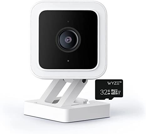 WYZE Cam v3 Wired 1080p Indoor/Outdoor Pet Monitoring Camera, Color Night Vision, Works with Alexa Google Assistant IFTTT with WYZE 32GB MicroSD Card