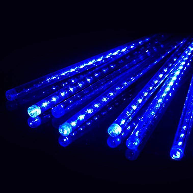 TTLIFE 240 LED Falling Rain LED Lights with 50cm 8 Tube , Meteor Shower Light, Falling Rain Drop Christmas Lights, Icicle String Lights for Holiday Party Wedding Christmas Tree Decoration(50cm, Blue)