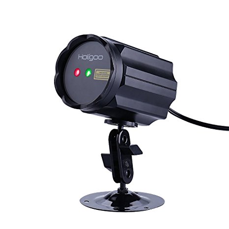 Holigoo Red & Green Lotus Wireless Control Laser Christmas Lights, Moving Outdoor Star Projector