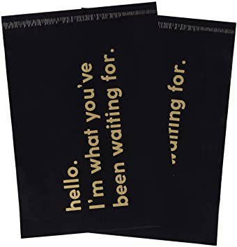 RUSPEPA 10x13 Inch Poly Mailers Shipping Bags Business Text Printed Black Poly Mailers 2.3 Mil Heavy Duty Self Seal Mailing Envelopes - 100 Pack