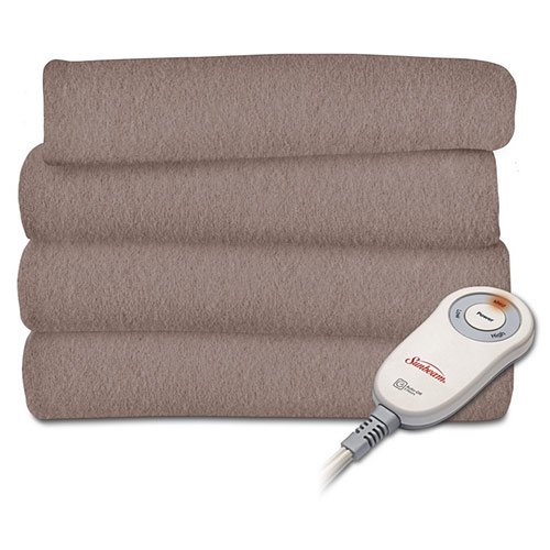 Sunbeam Fleece Heated Throw, Mushroom, TSF8US-R772-31A00